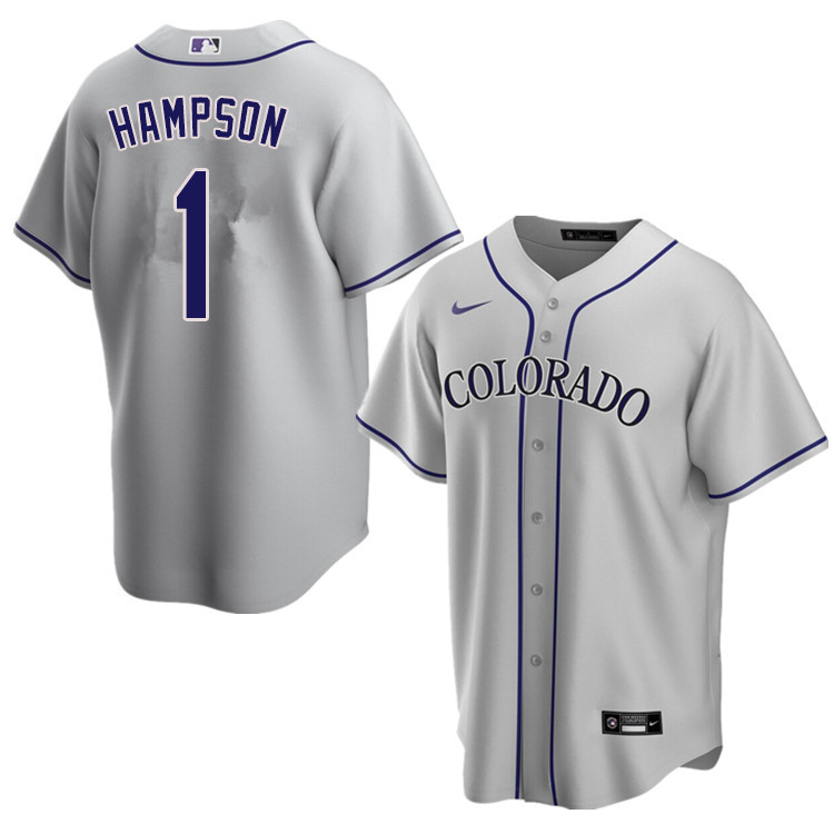 Nike Men #1 Garrett Hampson Colorado Rockies Baseball Jerseys Sale-Gray